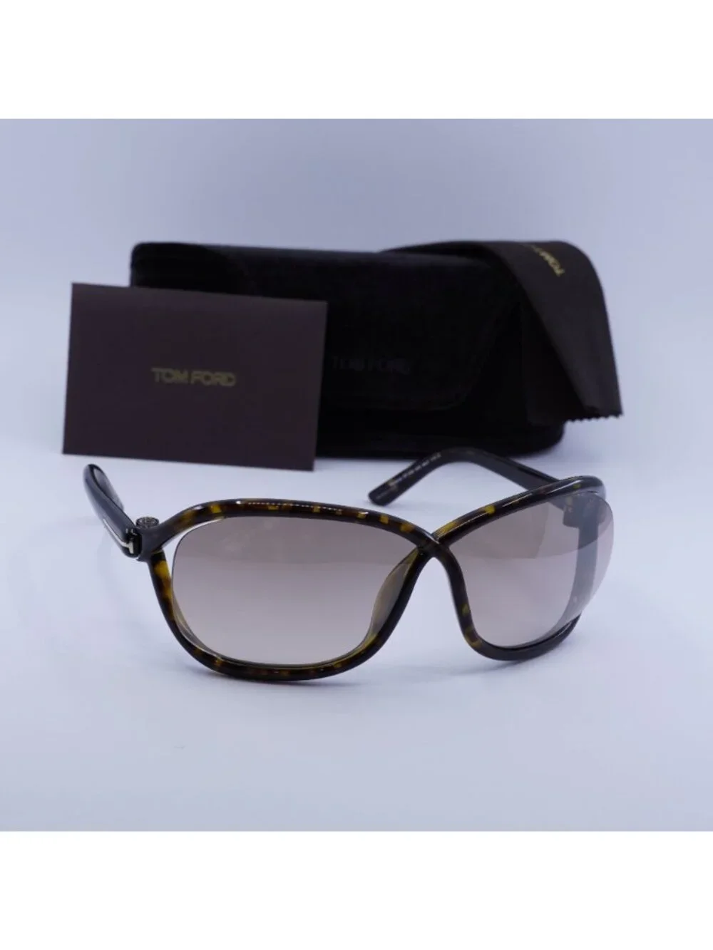 Tom Ford FT1069 52G Fernanda Geometric Sunglasses - Havana / Brown Mirror